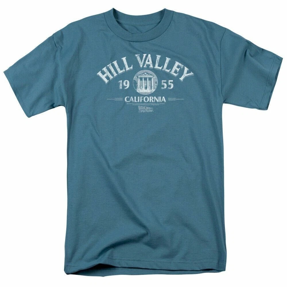 Back To The Future Hill Valley 1955 T Shirt Mens Licensed Retro Movie Tee Slate - Picture 1 of 4